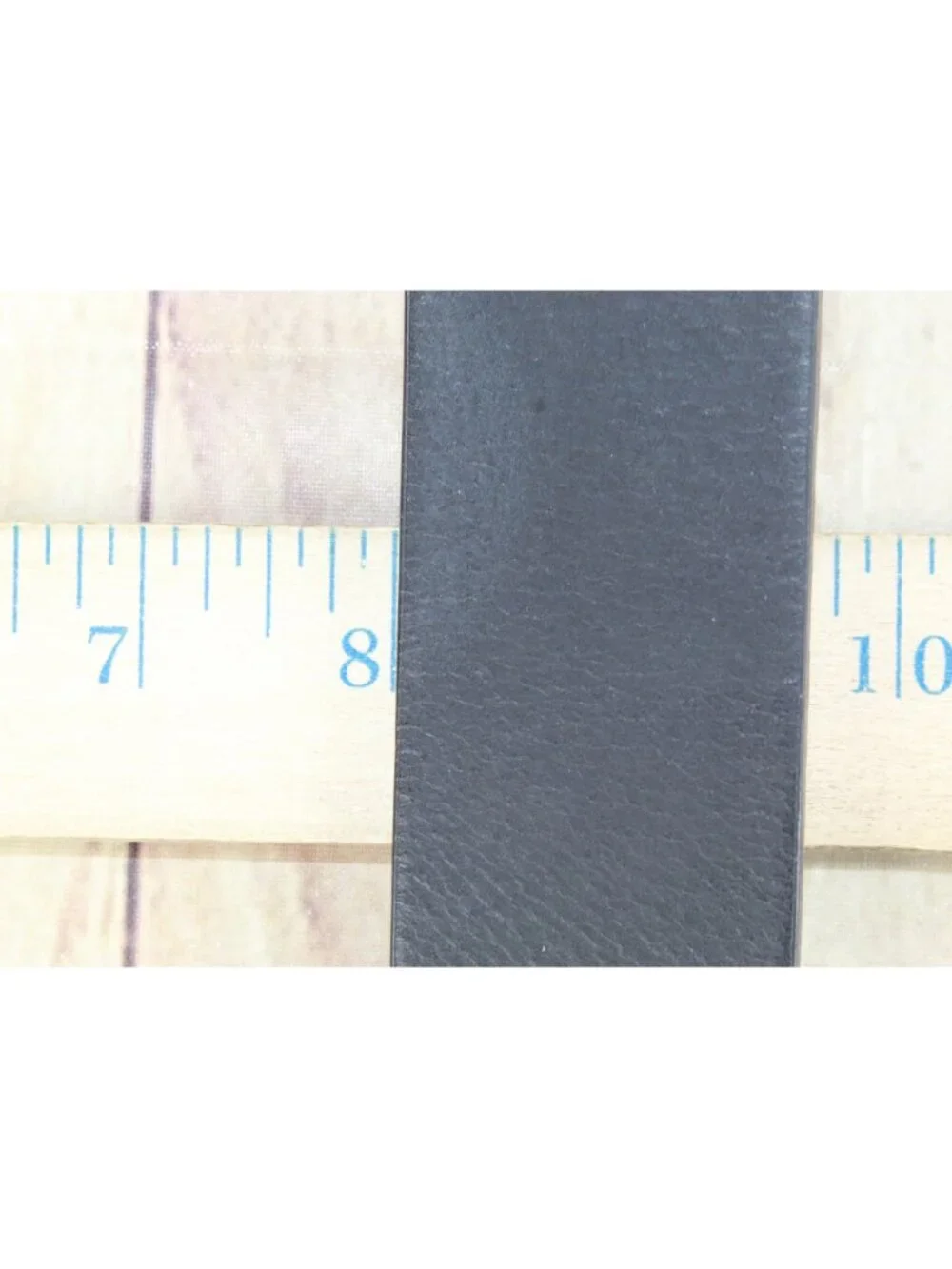 LL Bean Black Leather Stretch Belt Brass Buckle Chinos Casual UK Made Size 38